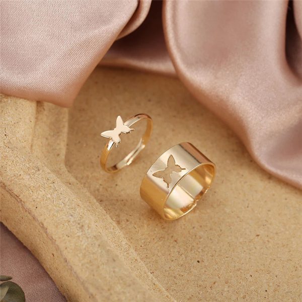 butterfly couple rings