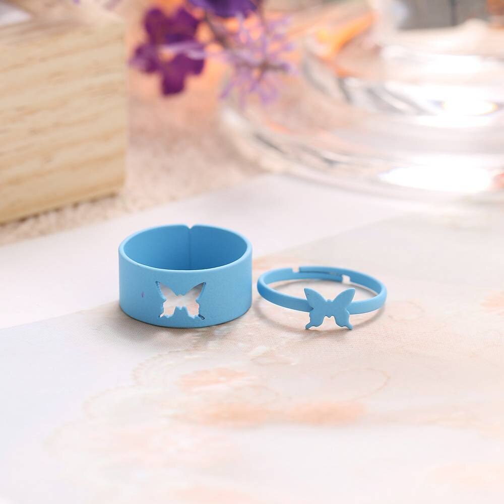 Butterfly matching Rings Bule Colors