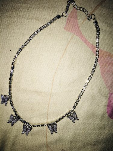 Diamond Butterfly Choker Necklace Women Shining Gift photo review