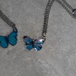Blue Butterfly Necklace For Memorial Your Loved photo review