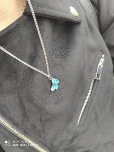 Blue Butterfly Necklace For Memorial Your Loved photo review