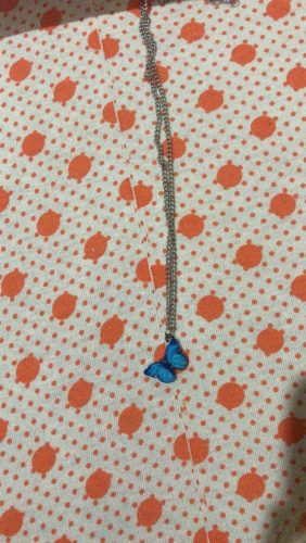 Blue Butterfly Necklace For Memorial Your Loved photo review
