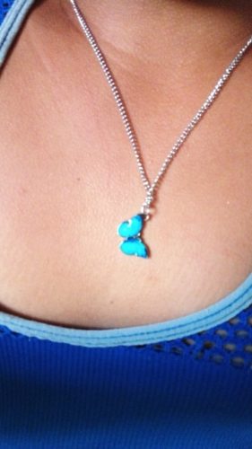 Blue Butterfly Necklace For Memorial Your Loved photo review