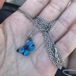 Blue Butterfly Necklace For Memorial Your Loved photo review
