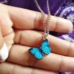 Blue Butterfly Necklace For Memorial Your Loved photo review