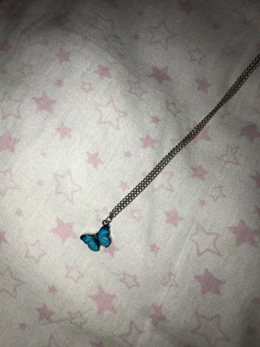 Blue Butterfly Necklace For Memorial Your Loved photo review