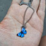 Blue Butterfly Necklace For Memorial Your Loved photo review