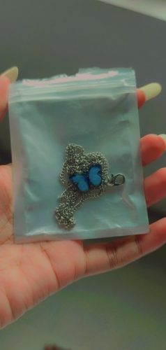 Blue Butterfly Necklace For Memorial Your Loved photo review