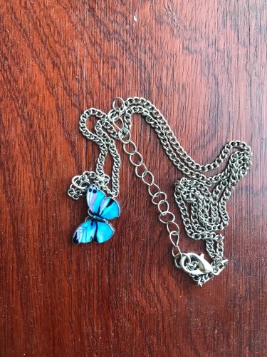 Blue Butterfly Necklace For Memorial Your Loved photo review