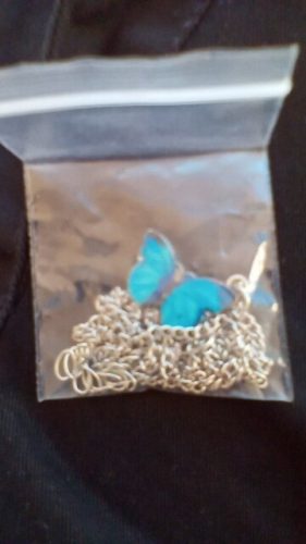 Blue Butterfly Necklace For Memorial Your Loved photo review