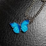 Blue Butterfly Necklace For Memorial Your Loved photo review