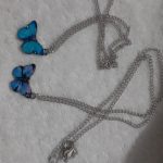 Blue Butterfly Necklace For Memorial Your Loved photo review