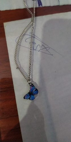 Blue Butterfly Necklace For Memorial Your Loved photo review
