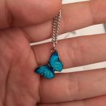 Blue Butterfly Necklace For Memorial Your Loved photo review