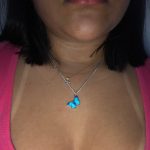 Blue Butterfly Necklace For Memorial Your Loved photo review
