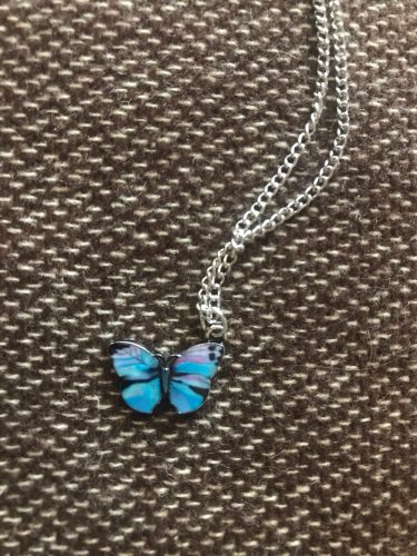 Blue Butterfly Necklace For Memorial Your Loved photo review