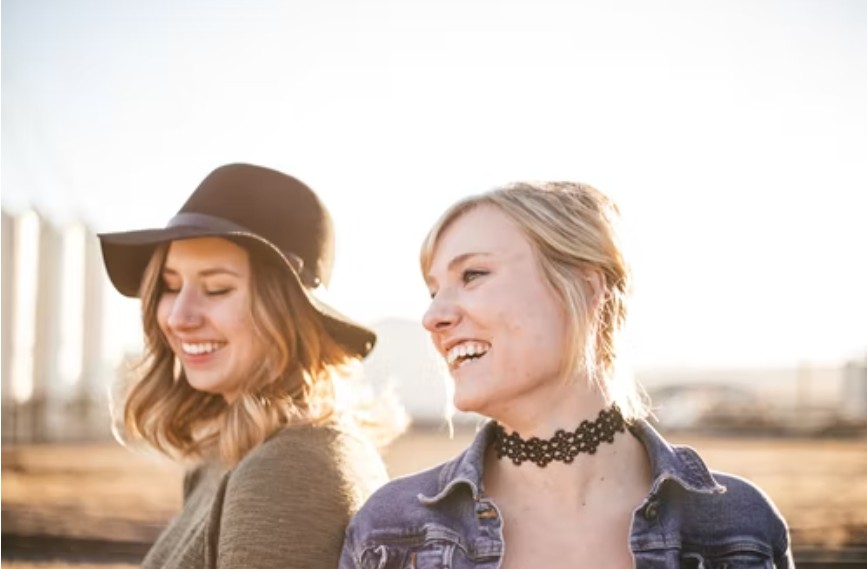 smiling  girls with happy hours