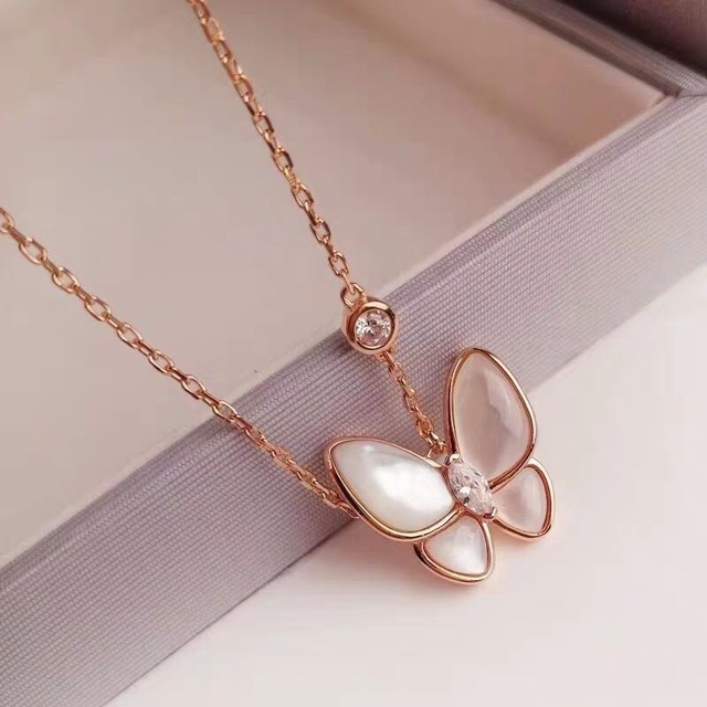 white  butterfly necklace
