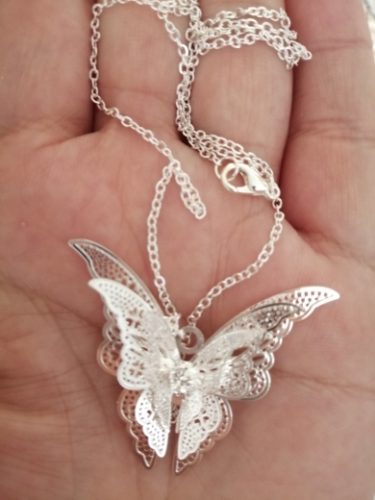 Lovely Women White Butterfly Necklace photo review