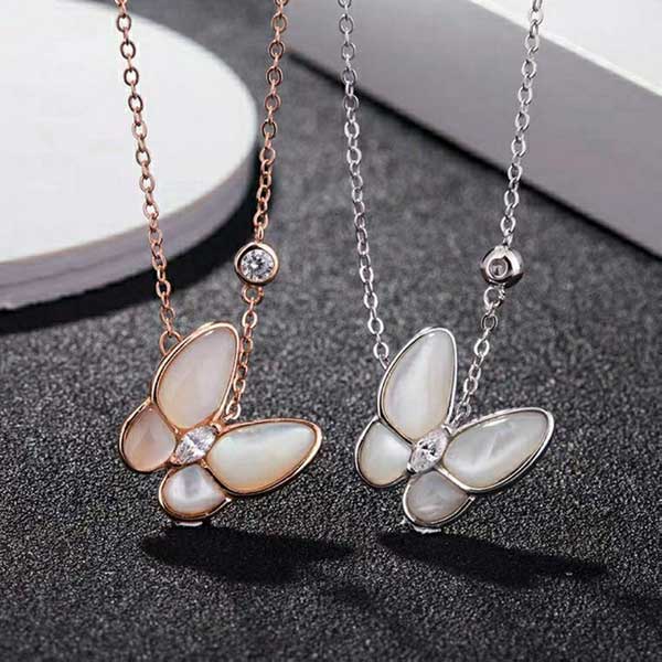 couple butterfly necklace