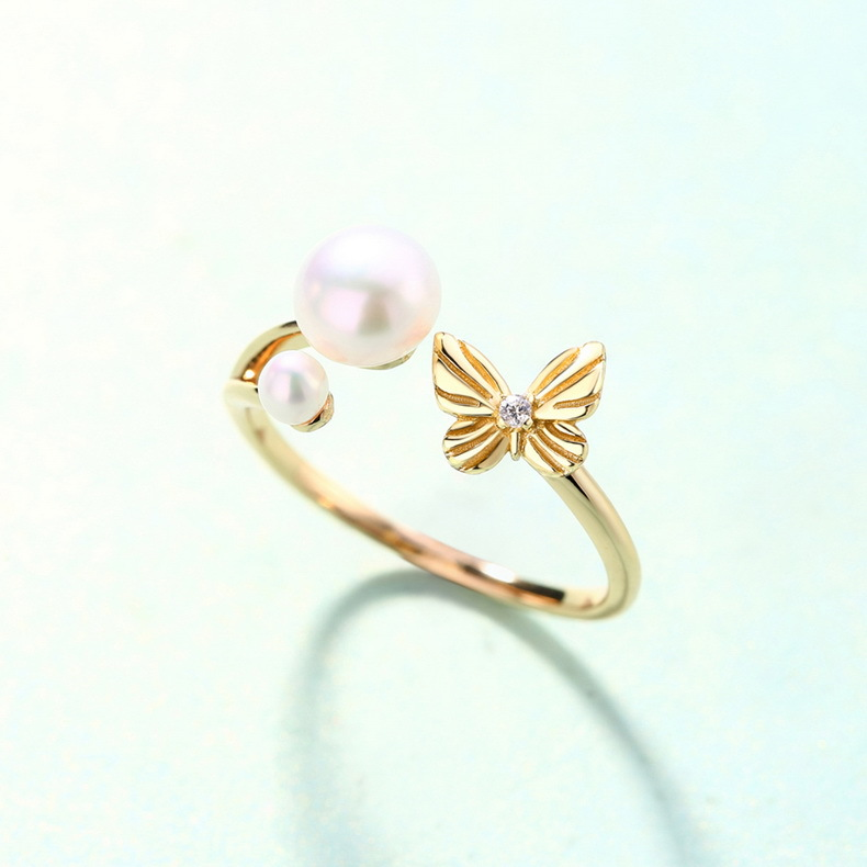 Butterfly Couple Ring with pearls