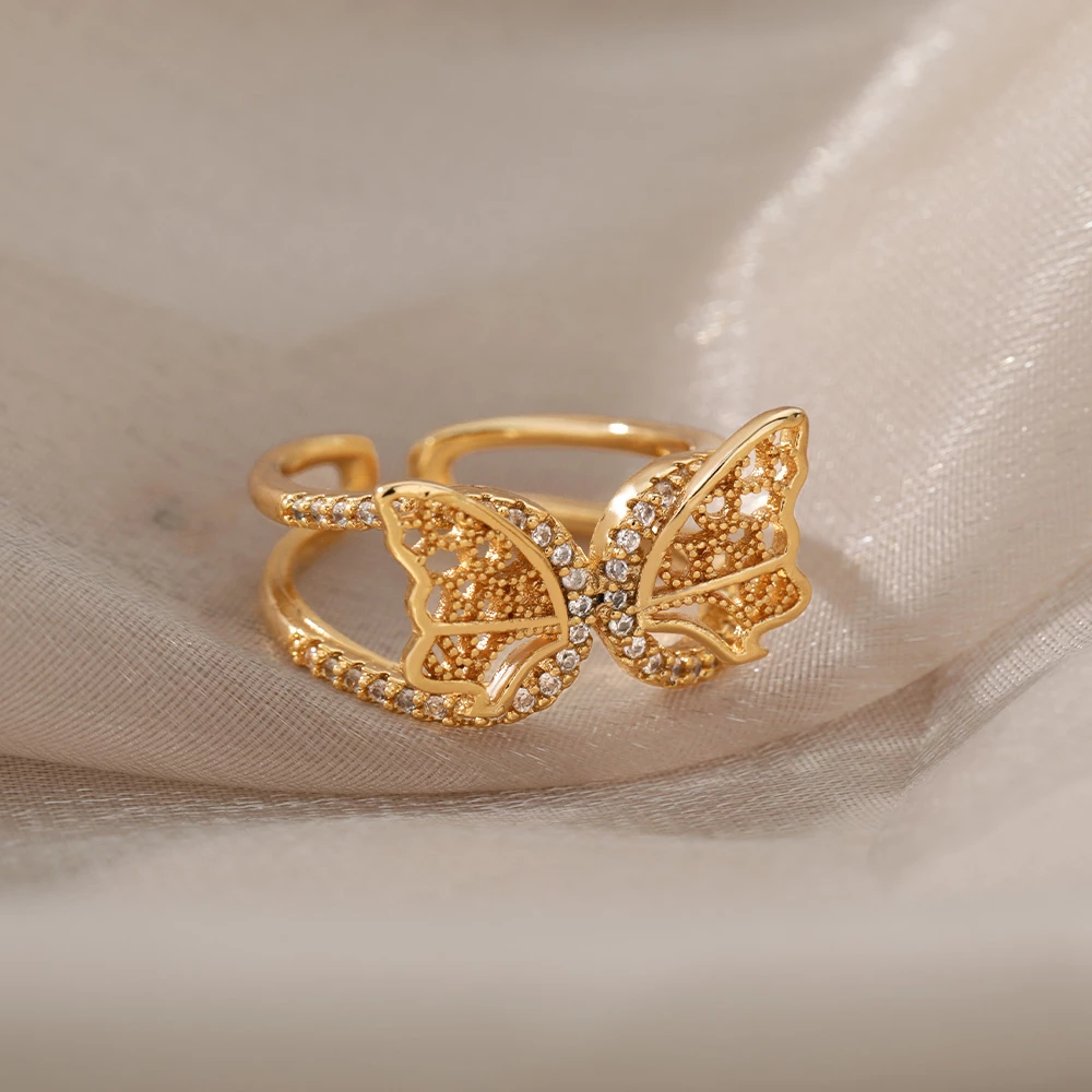 Kemstone Gold  Butterfly Ring
