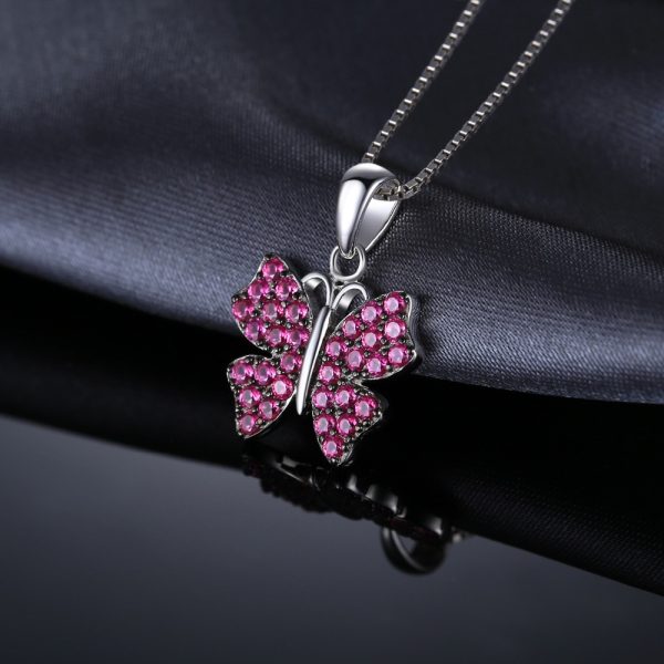 pink sapphire butterfly necklace