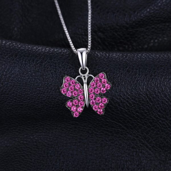 Pink Sapphire Butterfly Necklace