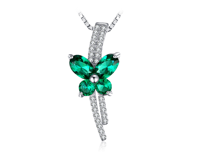 emerald butterfly necklace