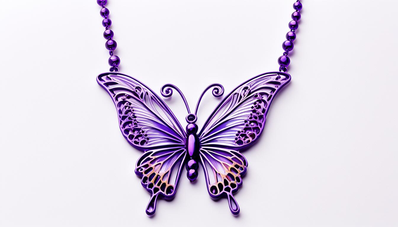 Iced Purple Butterfly Necklace - 15mm | Womens Necklaces | Shop Motif